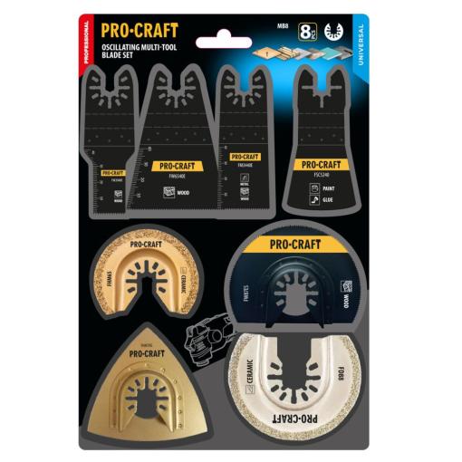 Procraft MB8 - Sada nadstavcov pre multifunkčnú oscilačnú brúsku