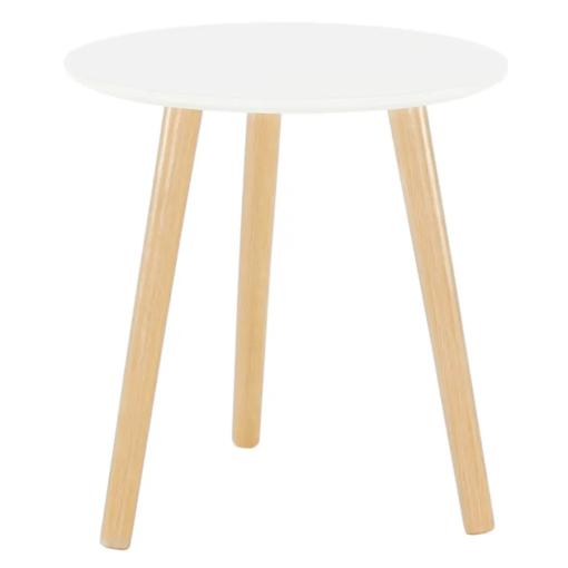 PAMINO BI - Príručný stolík 40x40x42 cm, biela/prírodná