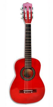 Bino Klasická drevená gitara 75 cm červená - Drevená gitara