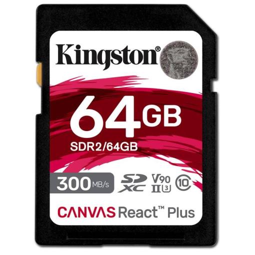 Kingston Canvas React Plus SDXC 64GB UHS-II U3 V90 Class 10 (r300MB,w260MB) - Pamäťová karta SD
