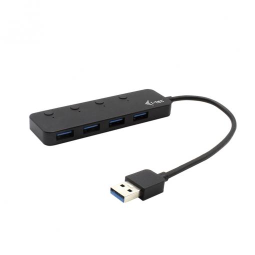 i-Tec USB 3.0 Metal HUB 4-Port s vypínačmi na jednotlivých portoch - USB rozbočovač