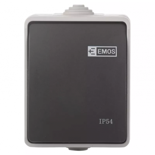 Emos Prepínač nástenný schodiskový č.7, IP54, 1 tlačidlo - Prepínač