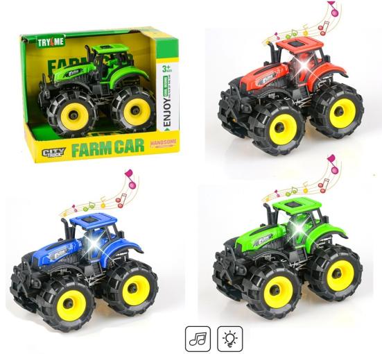 Wiky Traktor FarmCar s efektmi 14cm červený