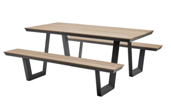 Hecht BELIZE BROWN - Záhradné lavice so stolom, hliník/polywood hnedý