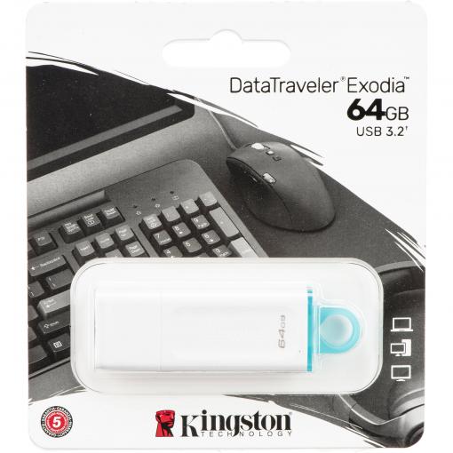 Kingston DataTraveler Exodia 64GB biely - USB 3.2 kľúč