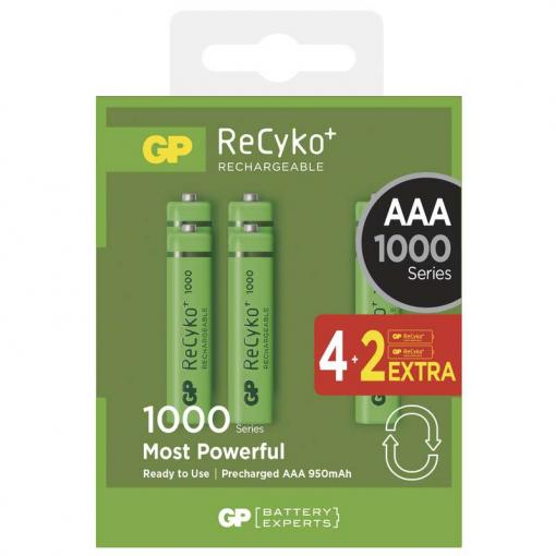 GP ReCyko+ HR03 (AAA) 950mAh 4+2ks - Nabíjacia batéria