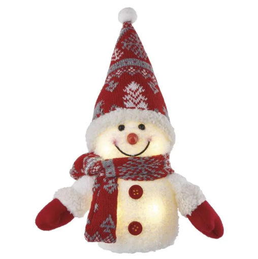 Emos LED vianočný snehuliak svietiaci, 25cm, 3xAAA, vnútorná, teplá biela - Vianočná dekorácia