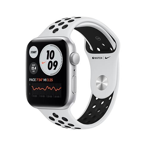 Apple Watch Nike SE GPS, 44mm Silver Aluminium Case with Pure Platinum/Black Nike Sport Band - Regul - Smart hodinky