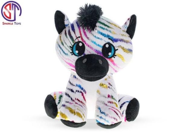 MIKRO -  Zebra Star Sparkle plyšová 37cm sediaca 0m+ - plyšová hračka