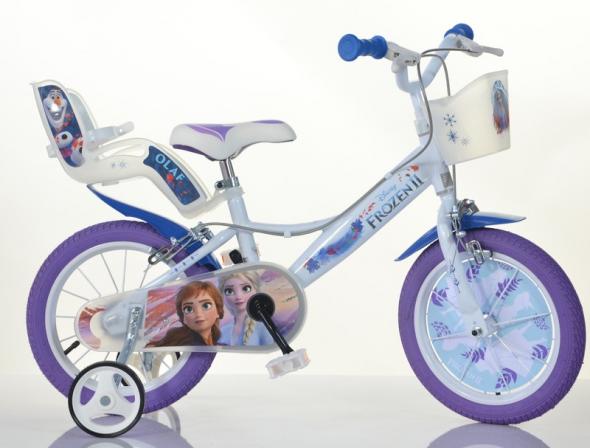 DINO Bikes DINO Bikes - Detský bicykel 14" 144RFZ3 so sedačkou pre bábiku a košíkom Frozen 2 2019 vystavený kus - Bicykel