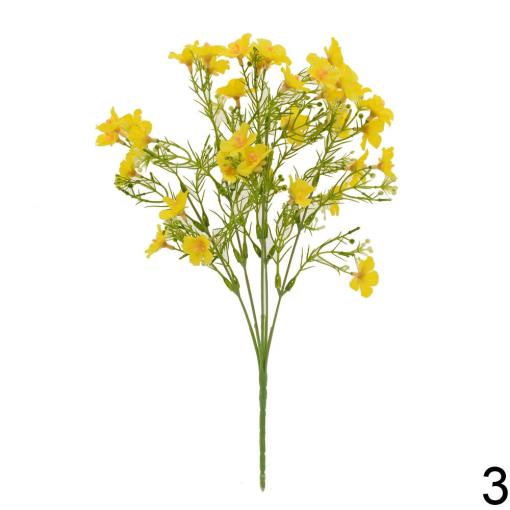 Kytica drobné kvety + zeleň 36cm žltá - Umelé kvety