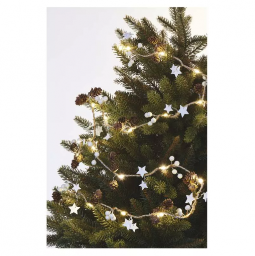 Emos LED vianočná girlanda – šišky 1.7m 2xAA, vnútorná, teplá biela - Vianočná dekorácia