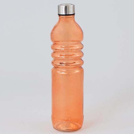 Florasystém - Fľaša sklo s uzáverom 1,25l oranžová