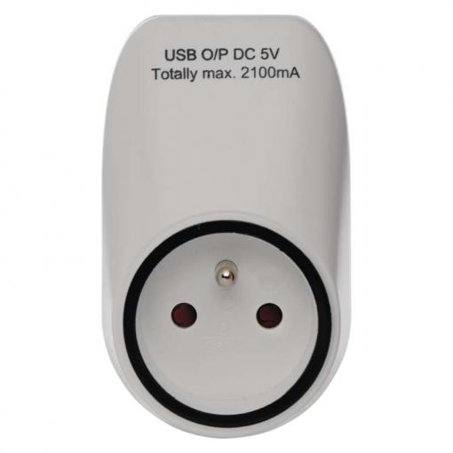 Emos P0071 zásuvka s 2x USB - Zásuvka biela