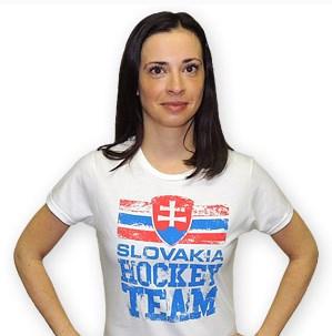 Tričko biele Slovakia hockey team dámske - veľkosť M