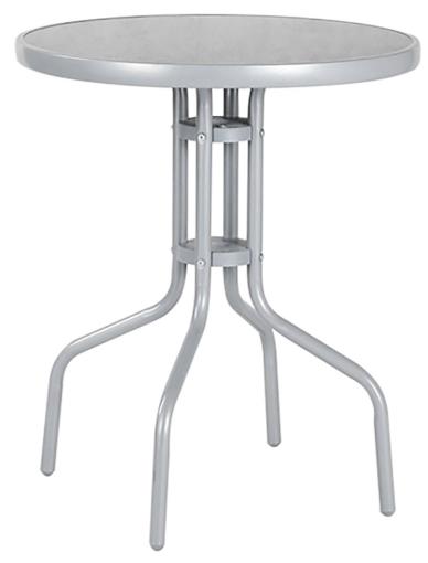 Strend Pro LEQ BRENDA - Stôl svetlošedý, 72 x 60 cm, plát tvrdené sklo 5mm