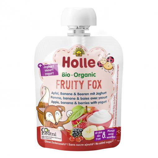 HOLLE BIO Fruity fox - detské ovocné pyré s jogurtom 85 g