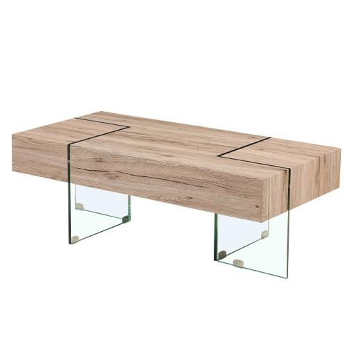 PROSPER vystavený kus - konferenčný stolík drevo/sklo