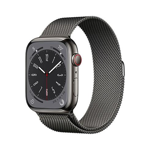 Apple Watch 8 GPS + Cellular 45mm Graphite Stainless Steel Case with Graphite Milanese Loop - Smart hodinky