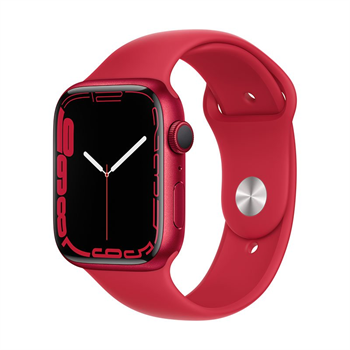 Apple Watch Series 7 GPS, 45mm RED Aluminium Case with RED Sport Band - Smart hodinky