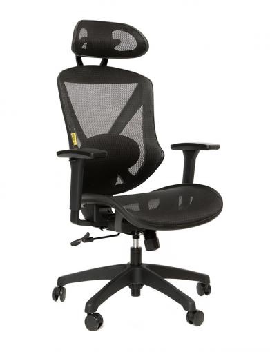 SCOPE CI - pracovná stolička čierny plast / čierna sieťovina