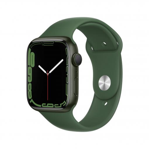 Apple Watch Series 7 GPS, 45mm Green Aluminium Case with Clover Sport Band - Smart hodinky