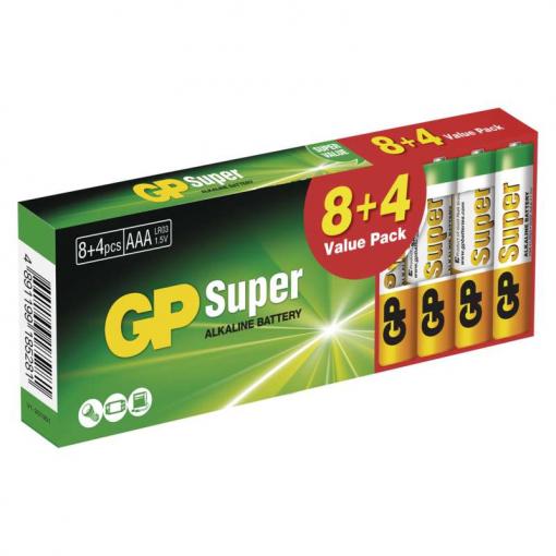 GP Super LR03 (AAA) 8+4ks - Batérie alkalické