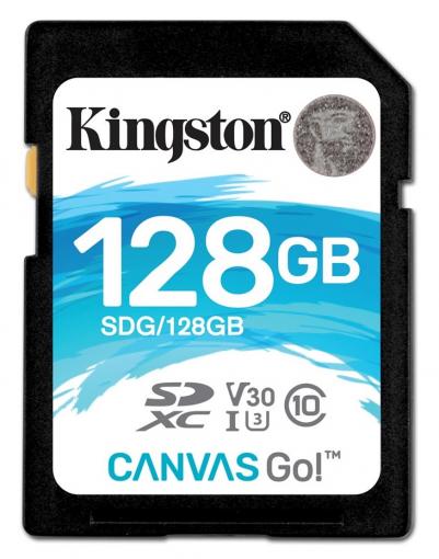 Kingston Canvas Go SDHC 128GB Class 10 UHS-I U3 V30 (r90MB,w45MB) - Pamäťová karta SD
