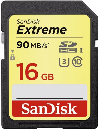 SanDisk Extreme SDHC 16GB Class 10 UHS-I U3 (r90MB,w40MB) - Pamäťová karta SD