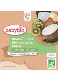BABYBIO Desiata s kokosovým mliekom - kiwi a banán 4x 85 g