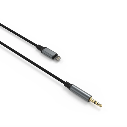 FIXED Link adaptér Lightning na 3.5mm Jack 1.5m space gray - prepojovací kábel Lightning jack AUX audio