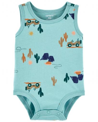 CARTER'S Body bez rukávov Blue Jeep chlapec NB/ veľ. 56