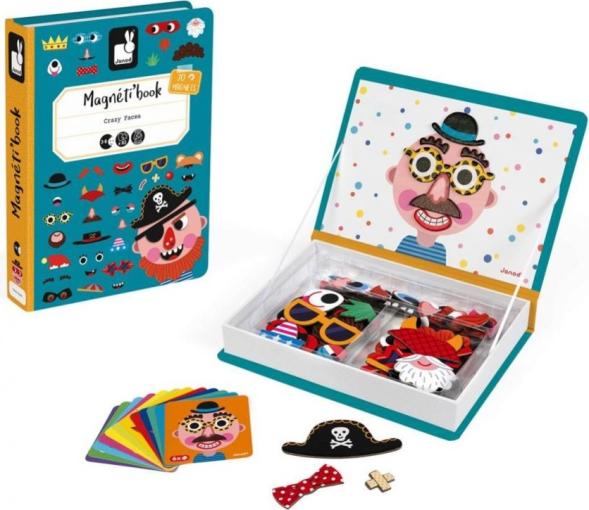 Janod Janod Magnetibook Zábavné tváre chlapci Magnetická kniha pre deti