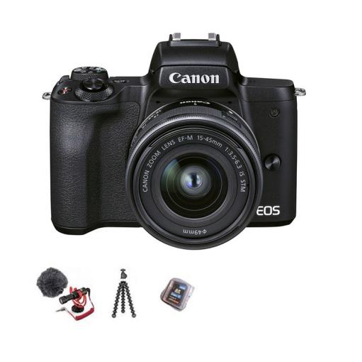 Canon M50 Mark II + EF-M 15-45mm IS STM Vlogger Kit čierny - Digitálny fotoaparát