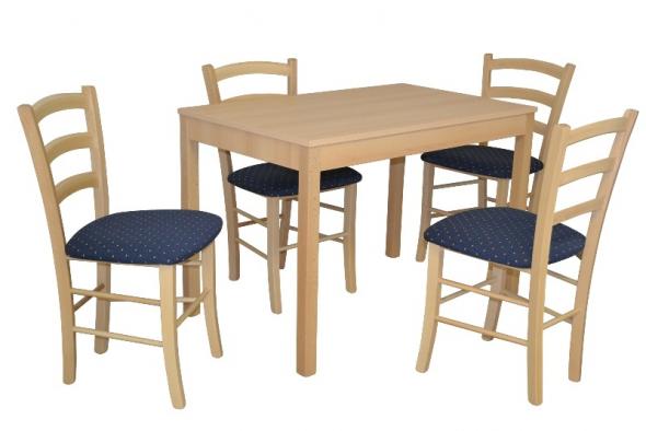 JUMBO P+D141 - Stôl JUMBO pevný + 4ks stolička D141, farebné prevedenie MIX