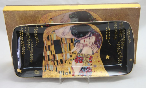 Homedesign Ostatné - Porcelánový podnos 30x16cm Klimt čierny