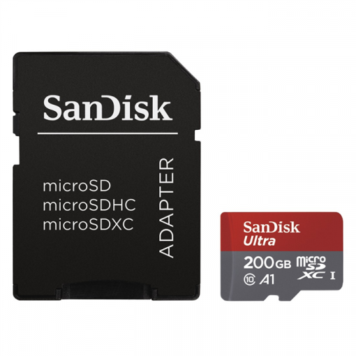 SanDisk Ultra MicroSDXC 200GB A1 Class 10 UHS-I (r100/w10) - Pamäťová karta + adaptér
