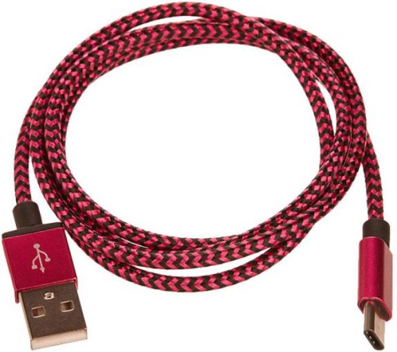 CellFish  2m univerzálny pletený kábel USB-C ružový (bulk) - kábel USB-C