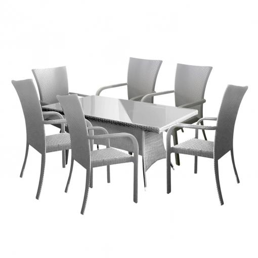 Hecht RATTAN SET 6 - Set záhradného nábytku stôl + 6 stoličiek, umelý ratan
