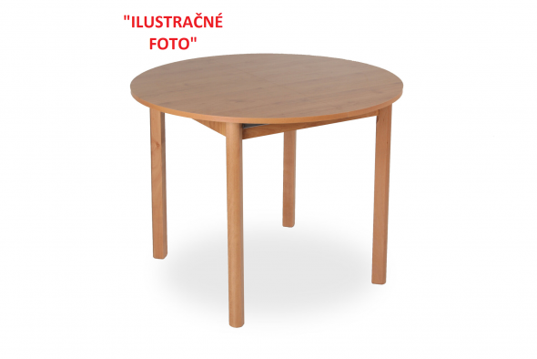 DZ CORNO 100R OR L18 - Stôl jedálenský,rozkladací priemer 100cm/+30, orech, plát 18mm