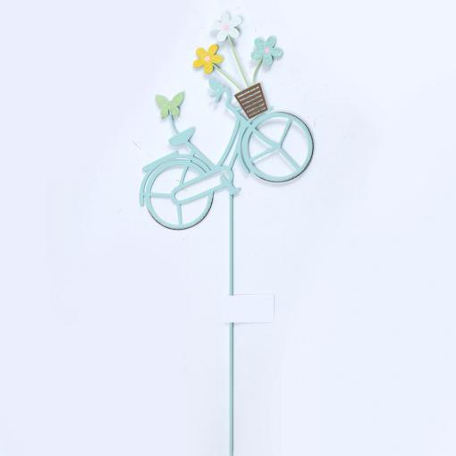 Zápich bicykel kov modrý 18x55cm - Dekorácia