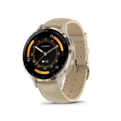 Garmin VENU 3S French Gray/Soft Gold, Leather - Smart hodinky