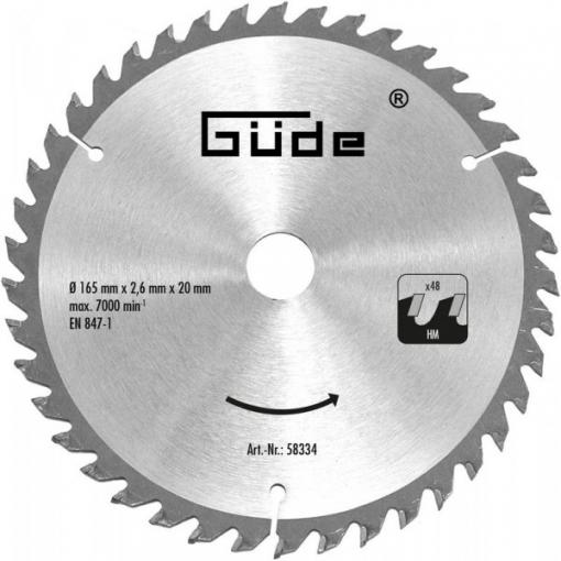 GUDE - Pílový kotúč 165x20 48Z HM