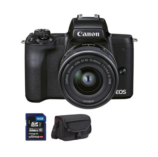 Canon M50 Mark II + EF-M 15-45mm IS STM čierny Value Up kit (brašna + 16GB SDHC karta) - Digitálny fotoaparát