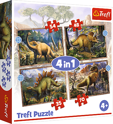 Trefl Trefl Puzzle 4v1 - Dinosaury