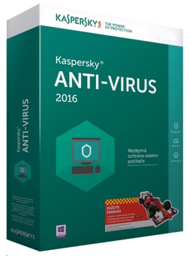 Kaspersky Anti-Virus 2016 1+1PC / 1rok - Bezpečnostné riešenie