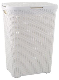 Strend Pro - Kôš Curver® NATURAL STYLE 60L, krémový, 44x61x34 cm, na bielizeň, prádlo