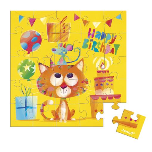 Janod Janod Blahoželanie k narodeninám s puzzle Mačka
