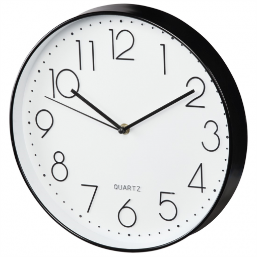 Hama - Elegance nástenné hodiny, priemer 30 cm, tichý chod, biele/čierne