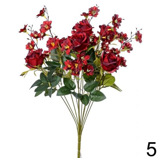 Kytica ruža bordová 46cm - Umelé kvety